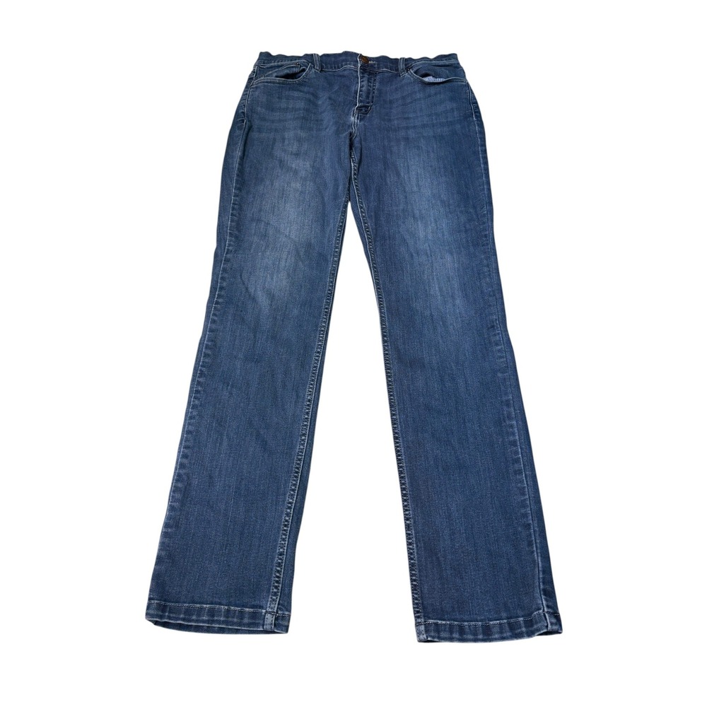 Mugsy Grands Jeans Mens Blue Wash Straight Leg Stretch Denim Pants Size 33x32
